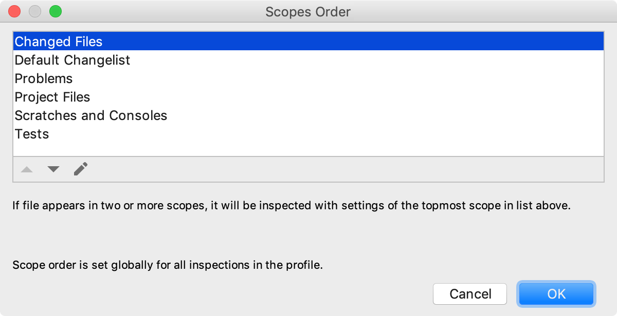 Changing the order of scopes