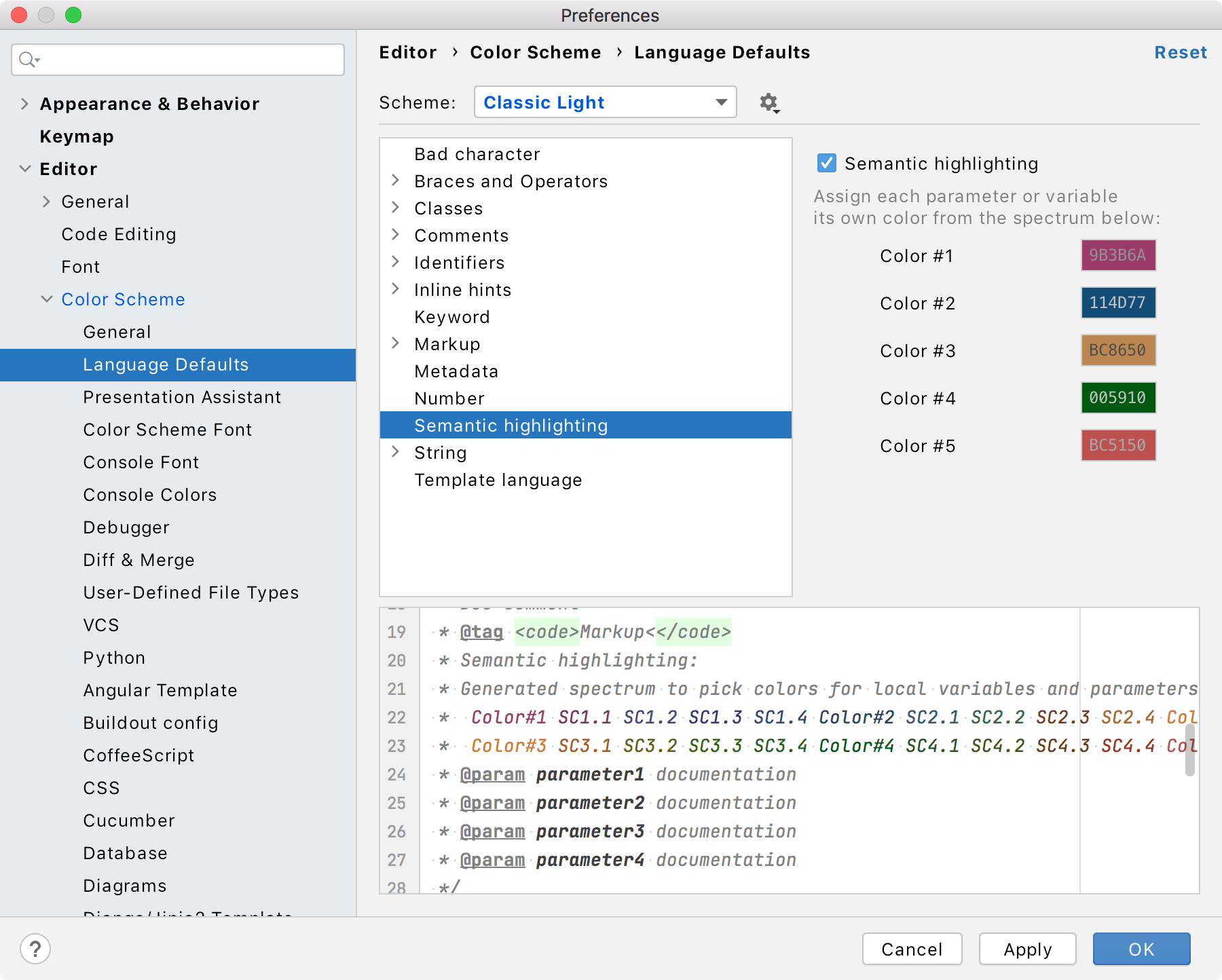 pycharm color scheme