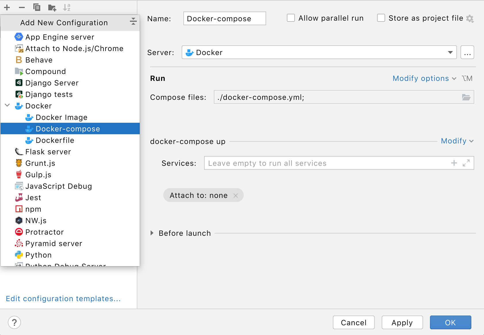 docker for mac pycharm