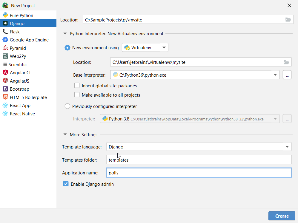 pycharm for django