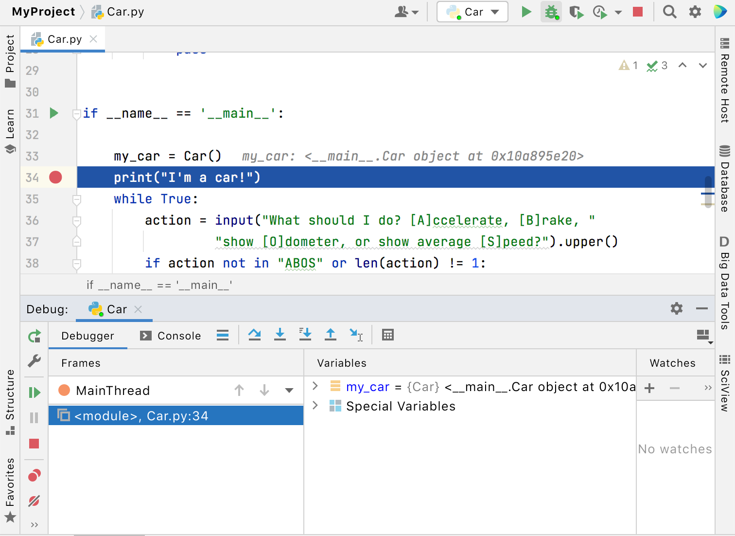 Step 2 Debug Your First Python Application Pycharm