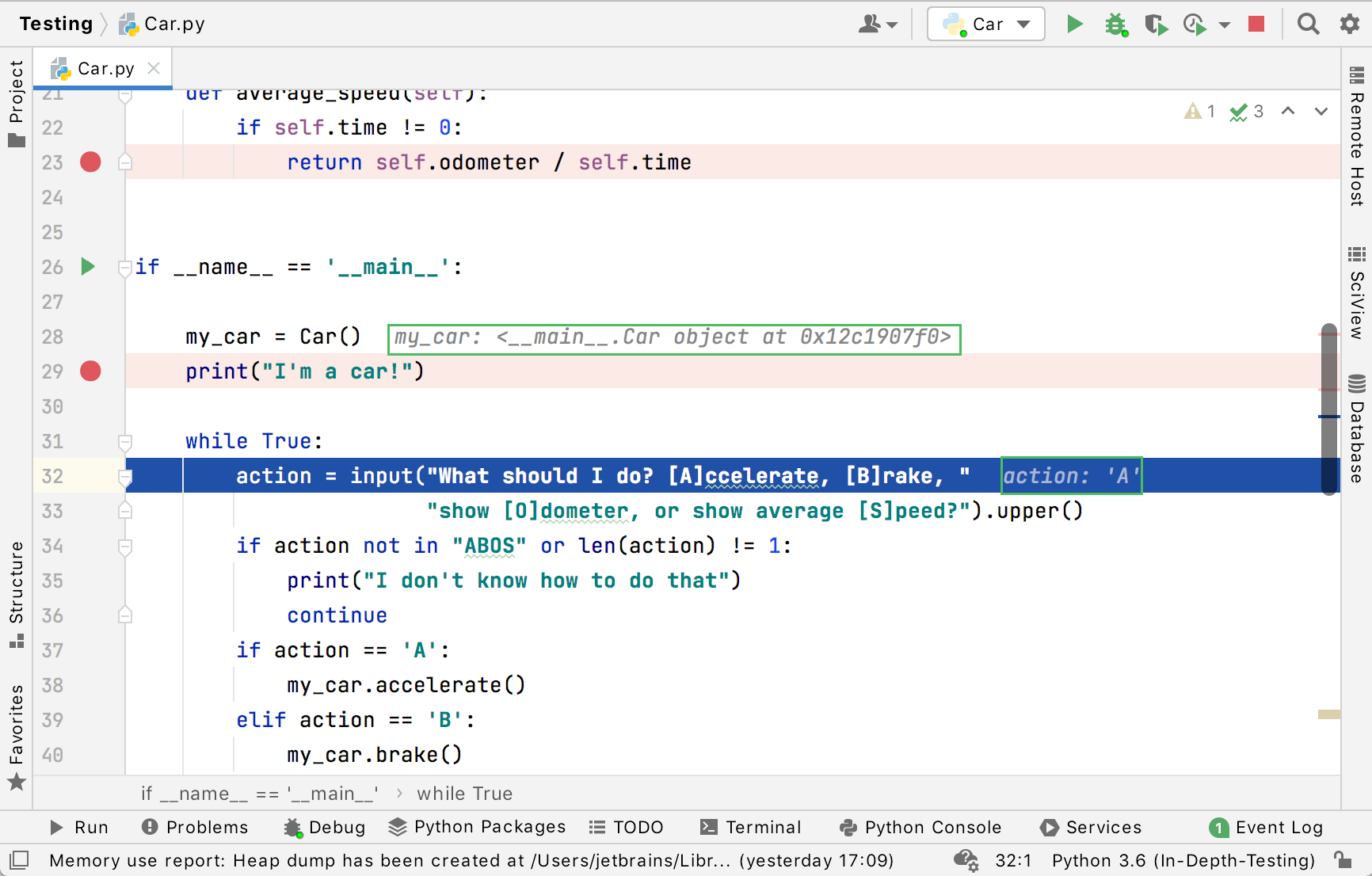 pycharm debugger