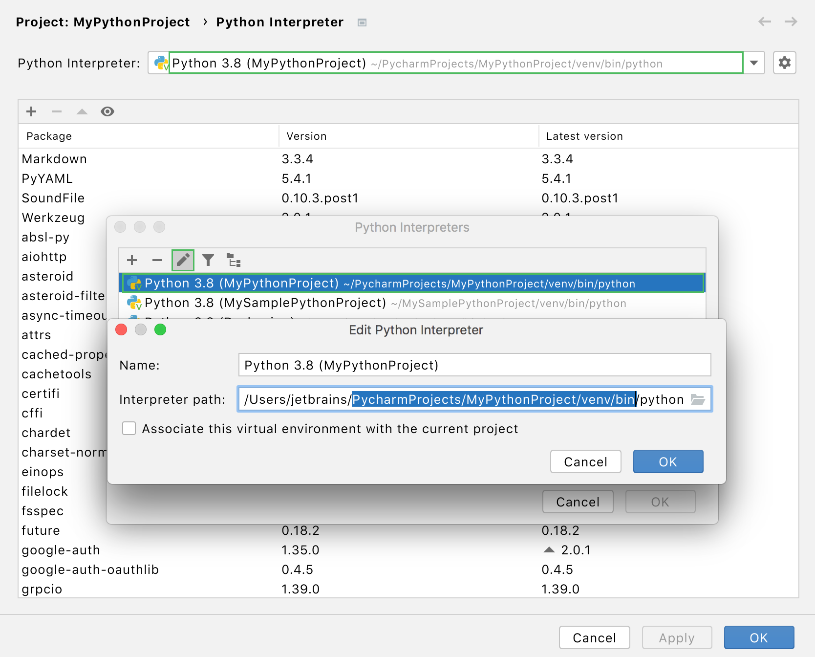 pycharm install packages