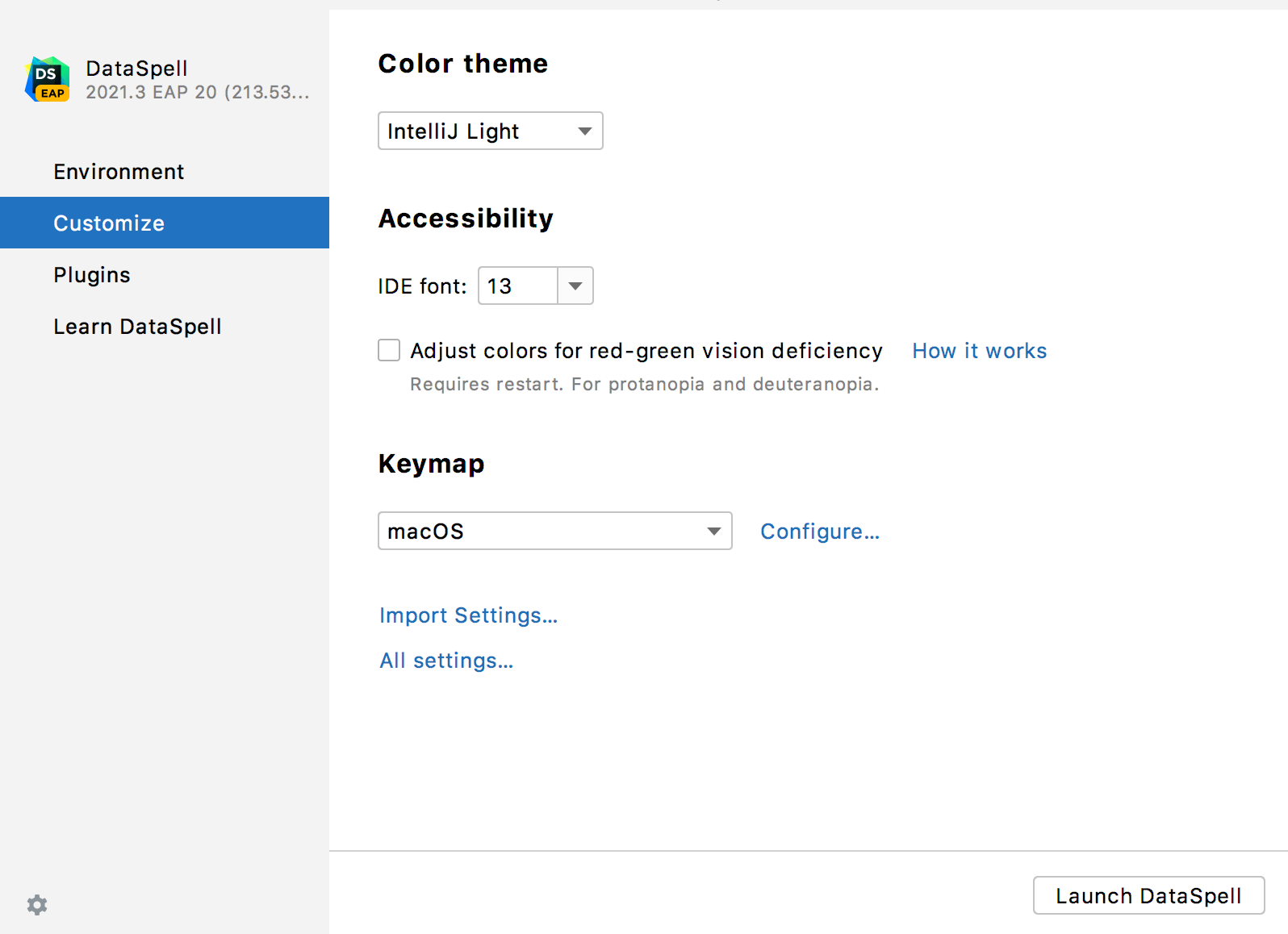 Select the UI theme Select the UI theme