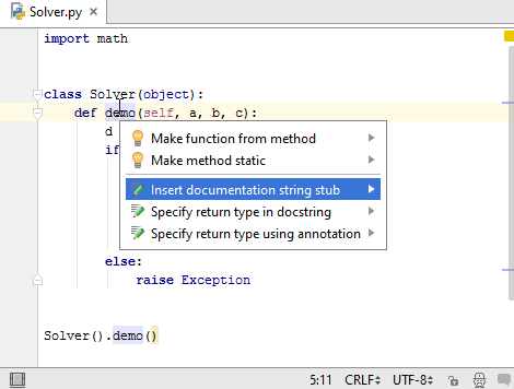 Py intention docstrings