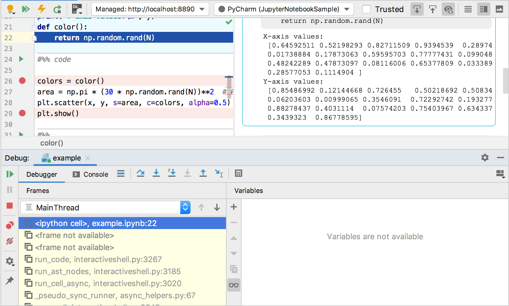 pycharm inotebook run cell shortcut