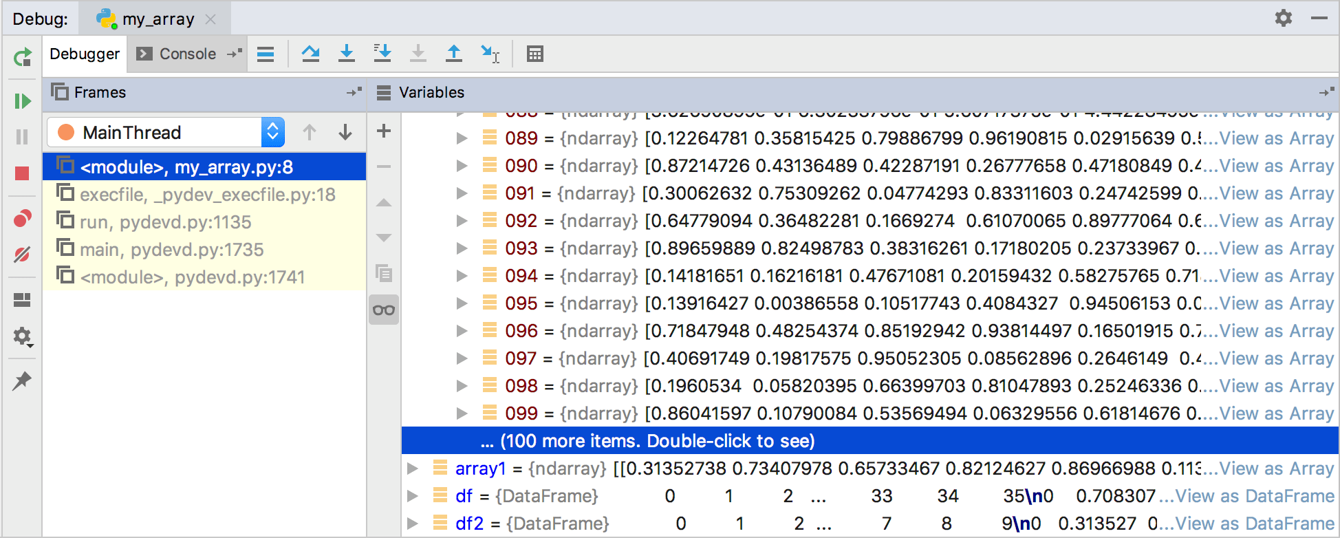 Load more than 100 elements of the array