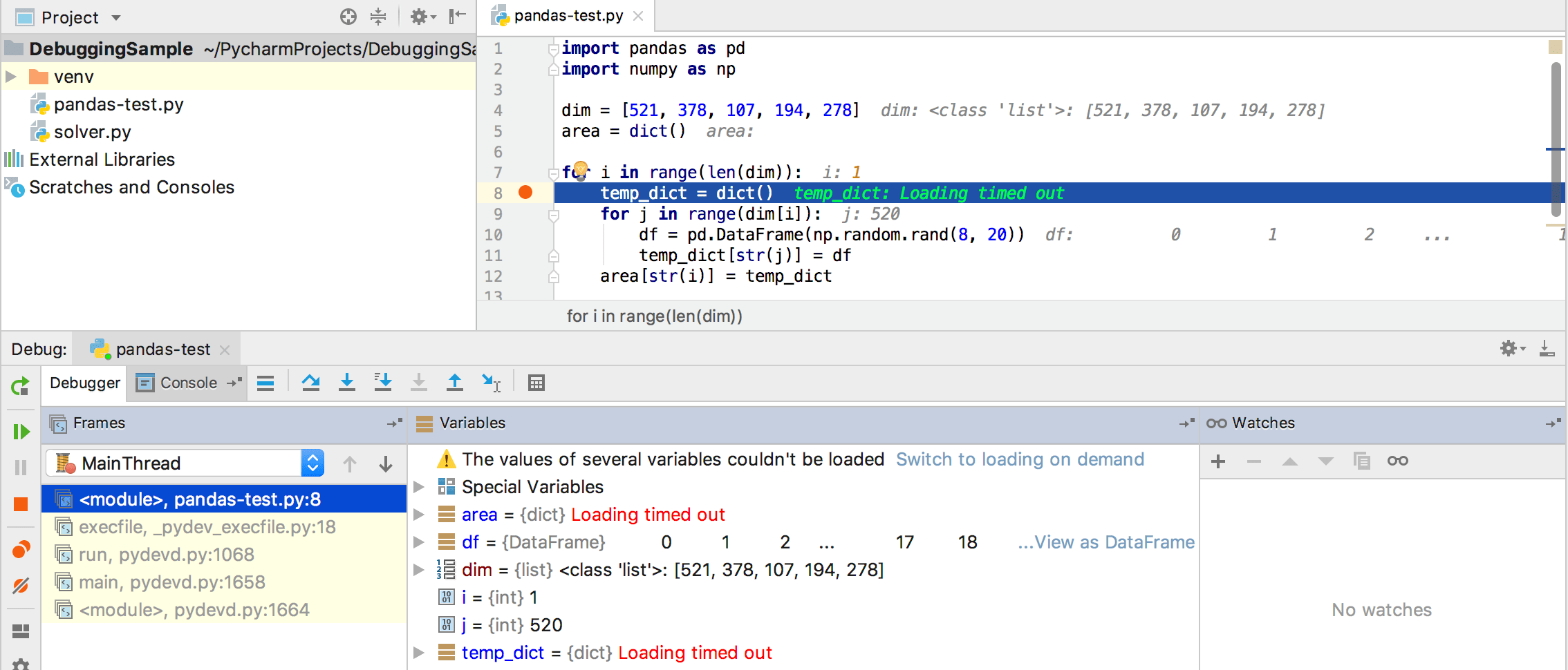 Asynchronous loading of variables is low, switch
                to the On demand policy