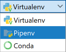 Select Pipenv when creating a new Python project