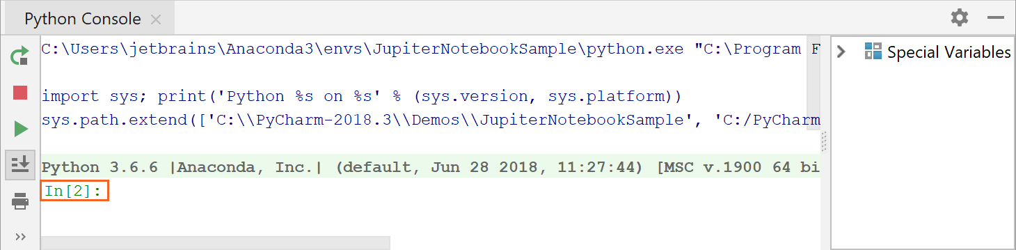 IPython version is shown in the Python console