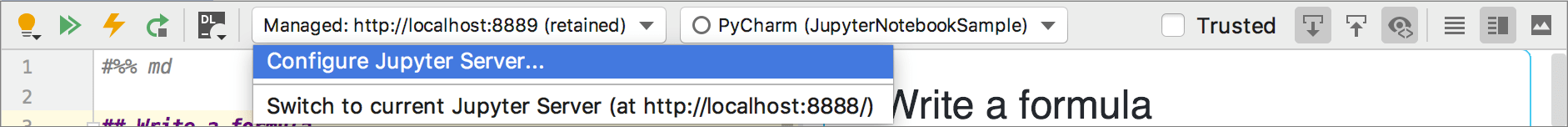 Switch to the current Jupyter Server