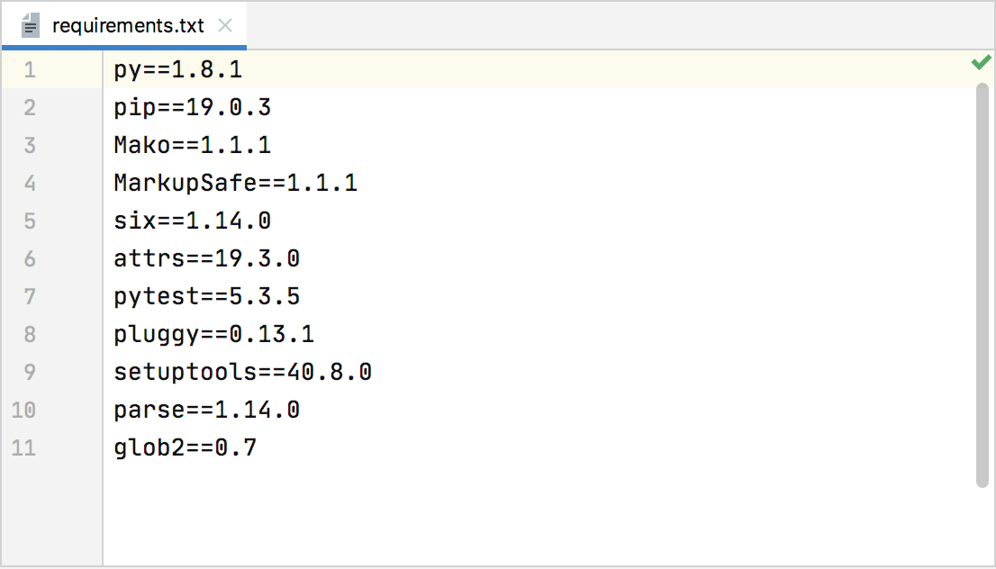 Pycharm Requirements Txt