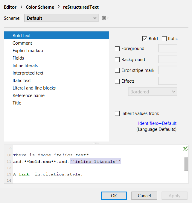 pycharm color schemes