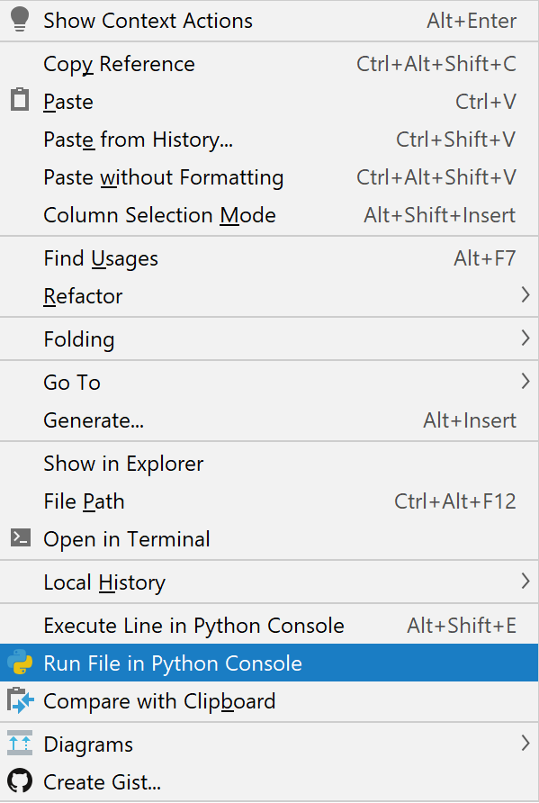 Run file in console