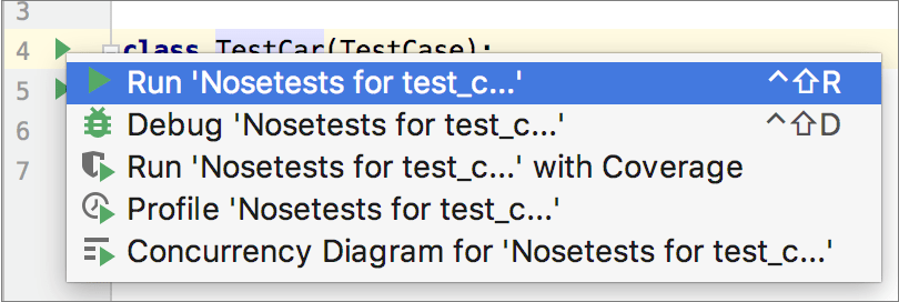 Suggested run/debug configuration for a test framework