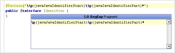 Edit a regular expression fragment