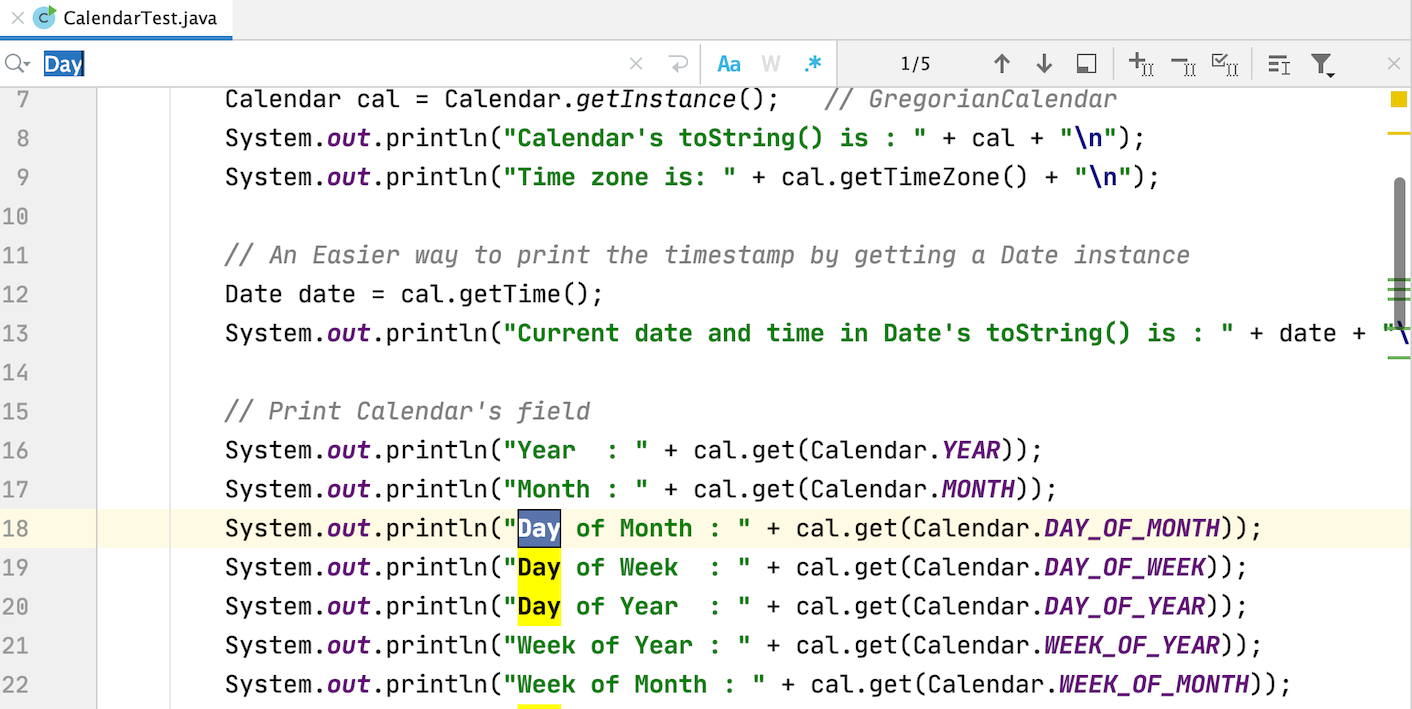 Search for a target within a file  IntelliJ IDEA