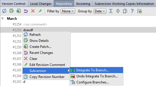 Integrate Changes To Subversion Branch Phpstorm