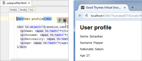 Thymeleaf view in browser