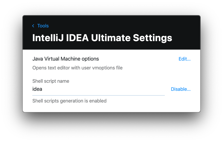 Toolbox App IntelliJ IDEA Ultimate Settings