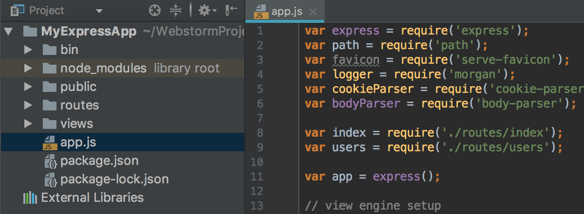 phpstorm node js