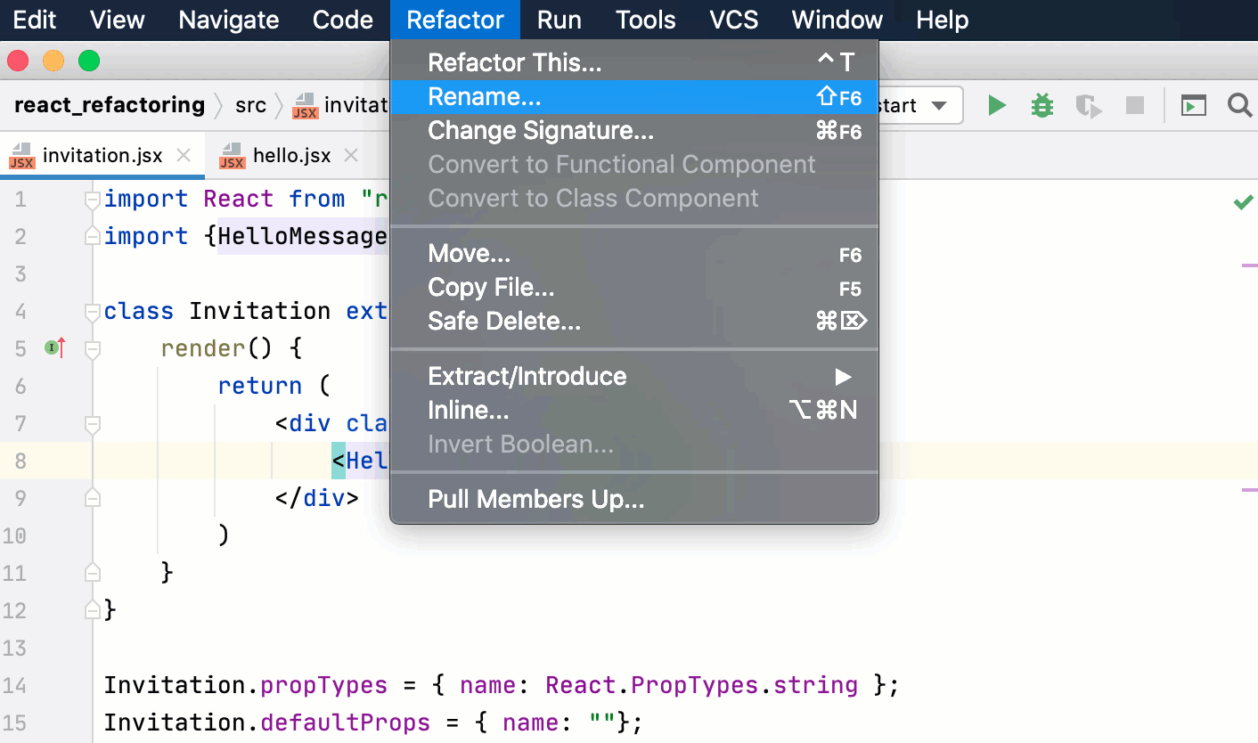 React Intellij Idea