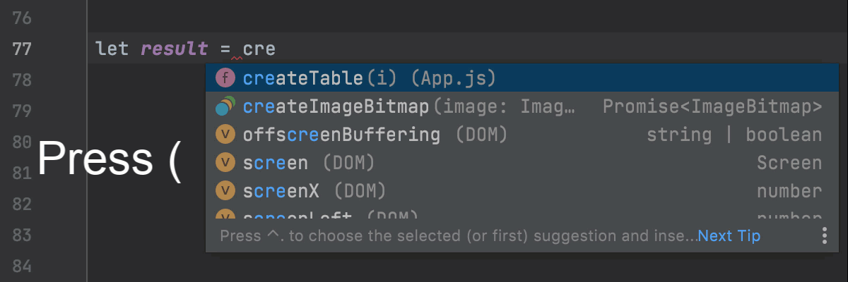 Insert parenthese on completion is disabled. Parentheses are still inserted on completion with an opening brace.