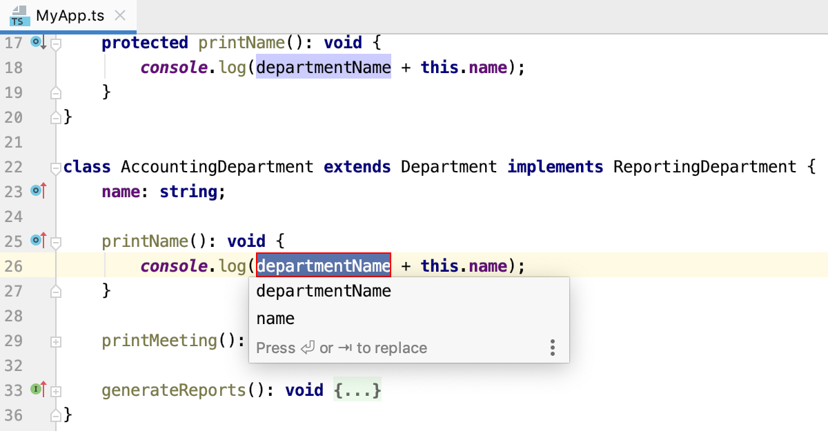 jetbrains webstorm typescript refactoring