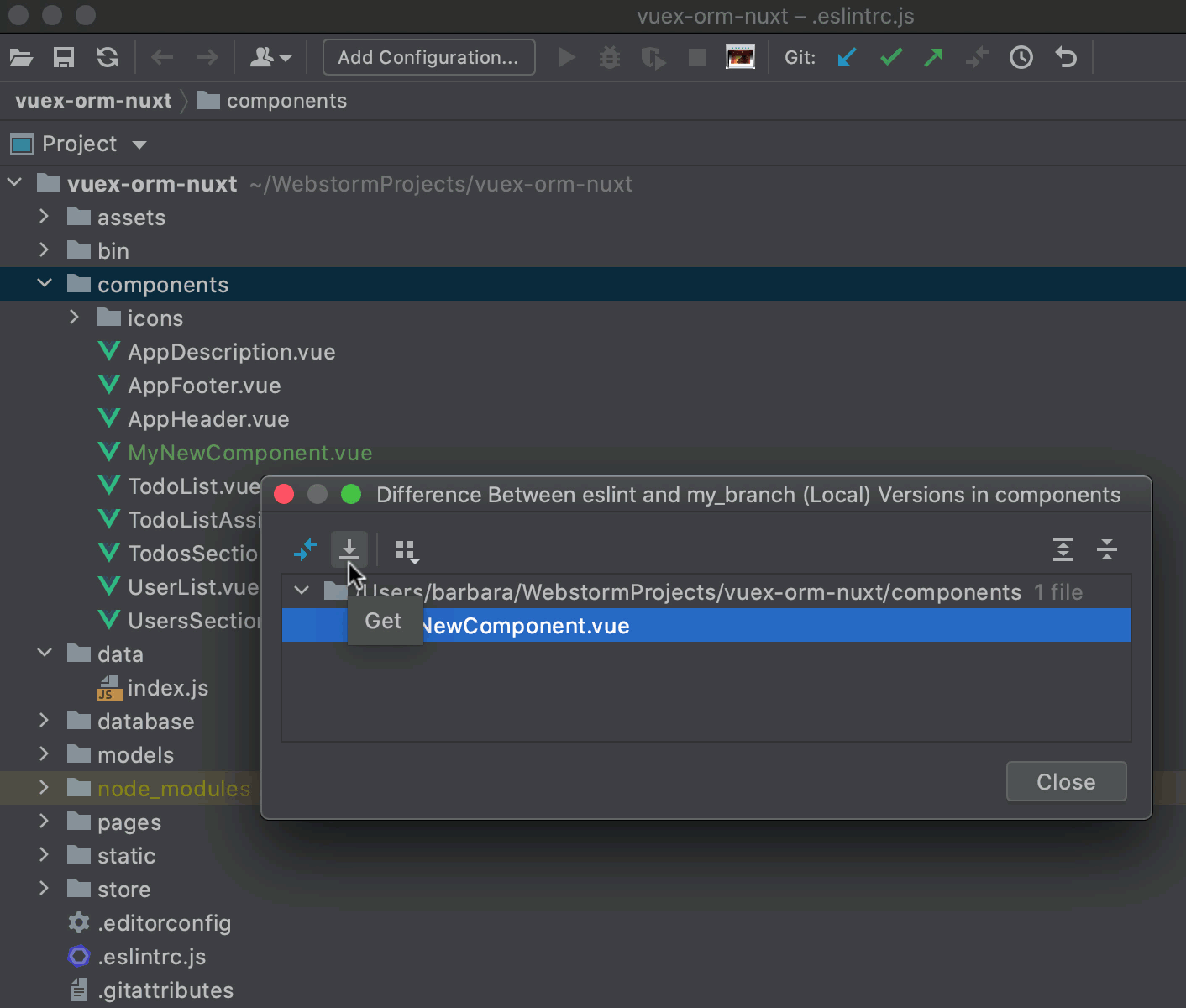 Apply a file to another branch