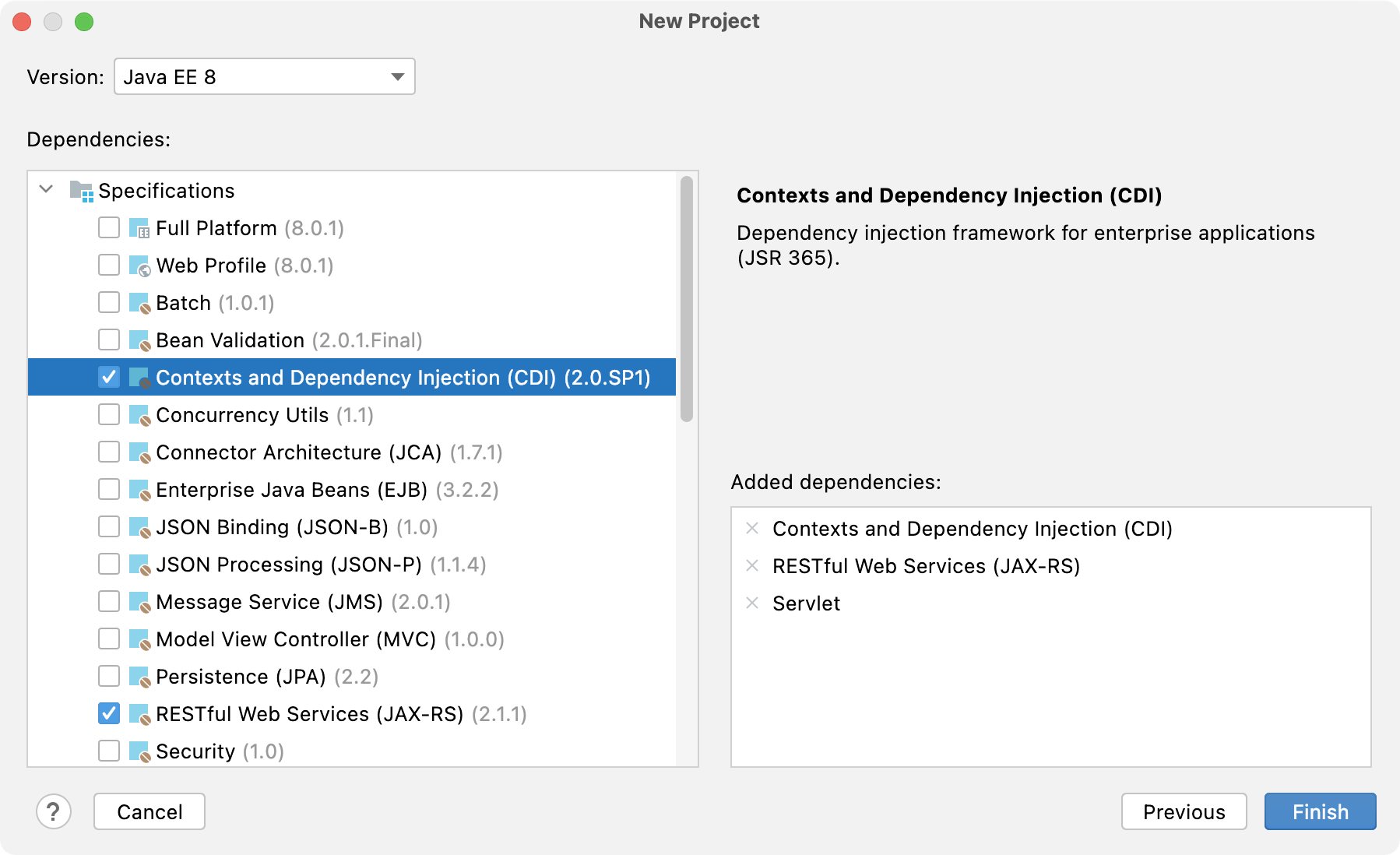 Creating new project with CDI support