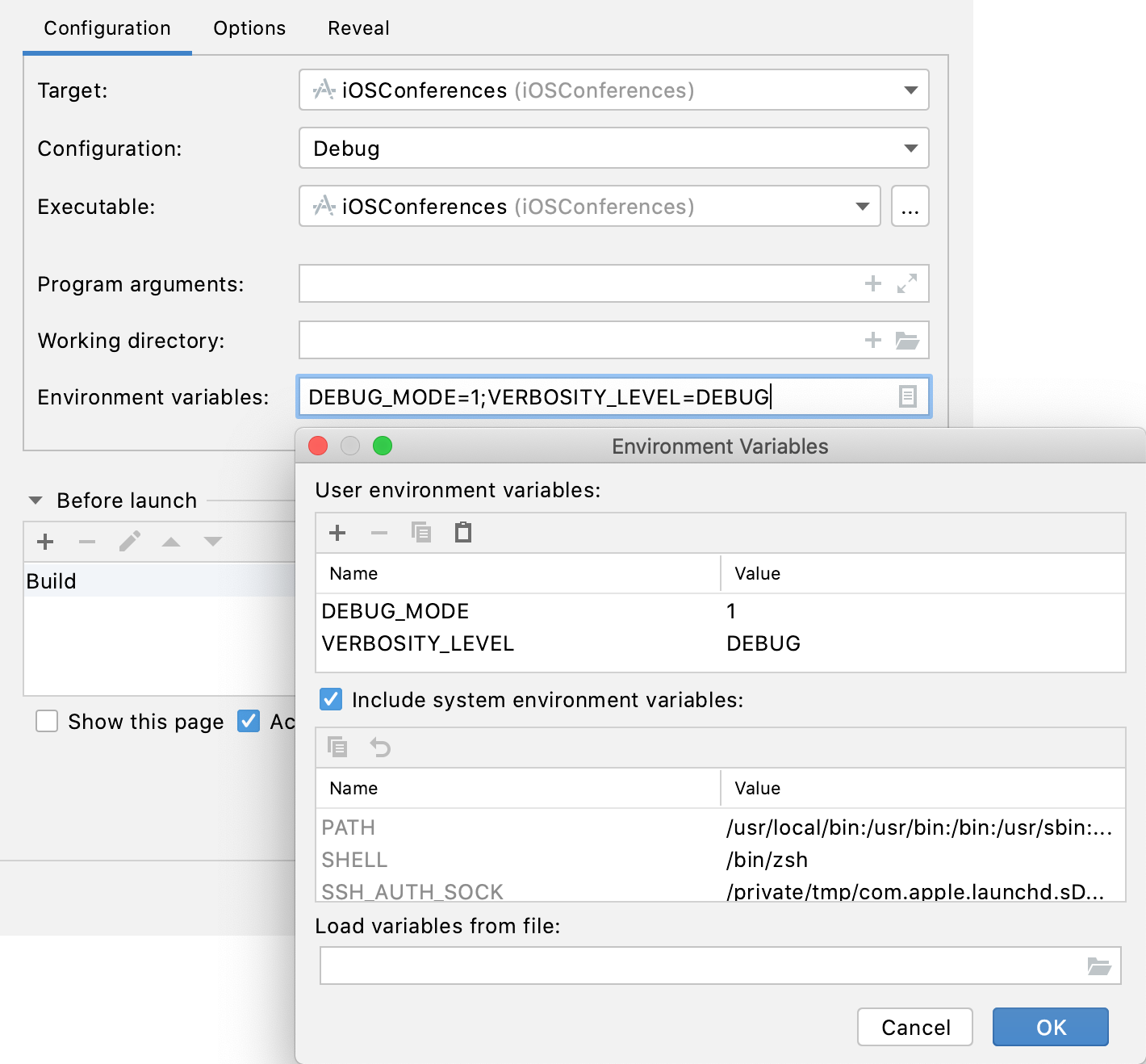 mac os list environment variables