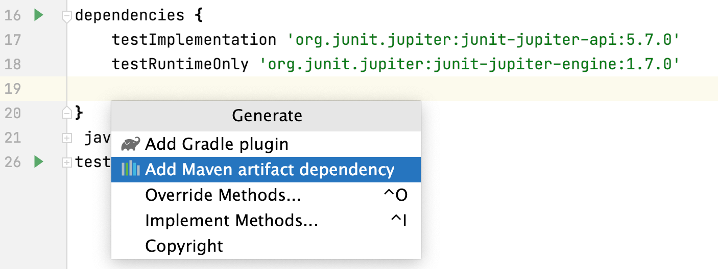 Gradle dependencies IDEA