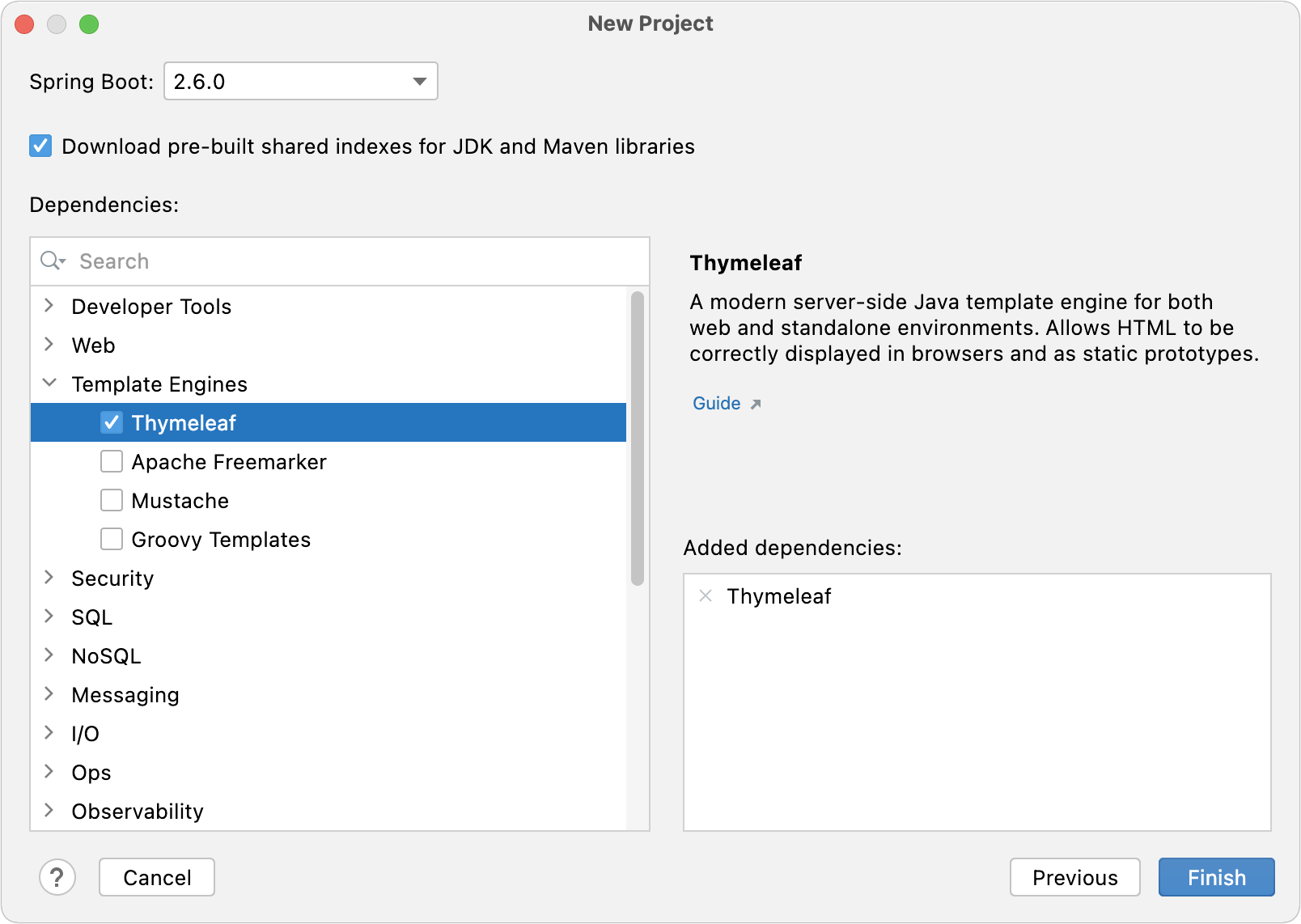 thymeleaf intellij jar support