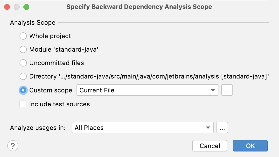 Running the backward dependencies analysis