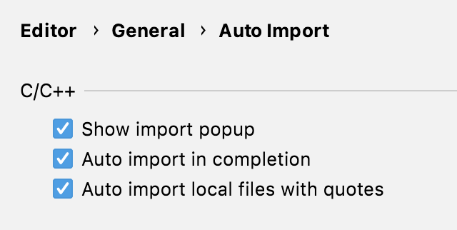 Auto-import settings