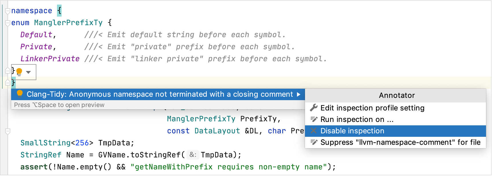 Clang Tidy Integration CLion