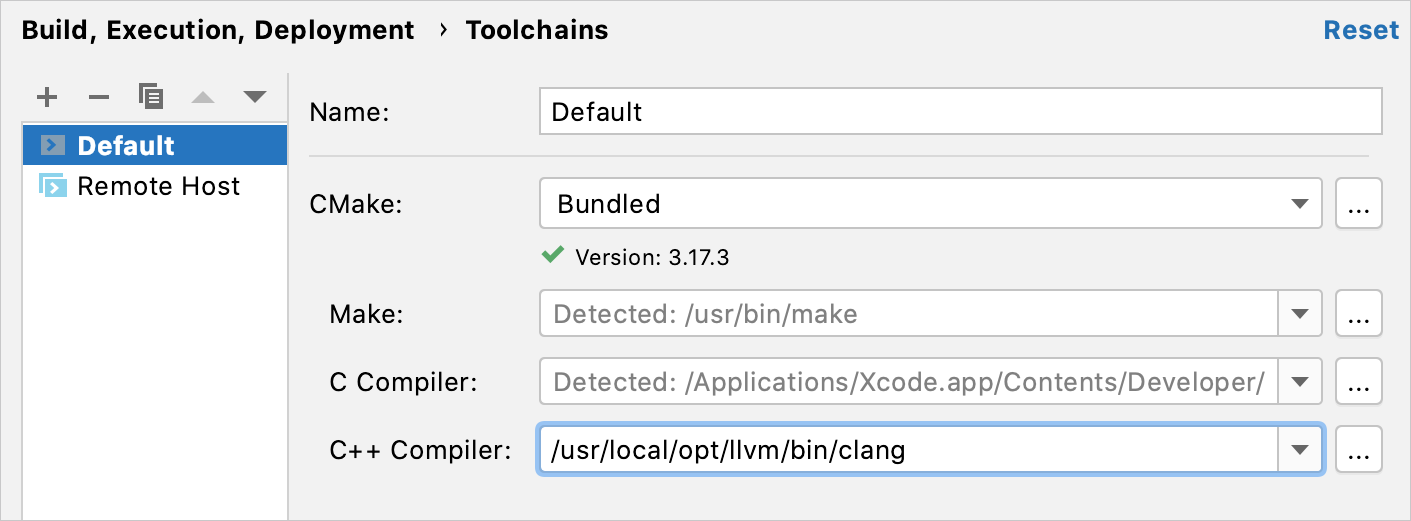 Set the compiler via toolchain