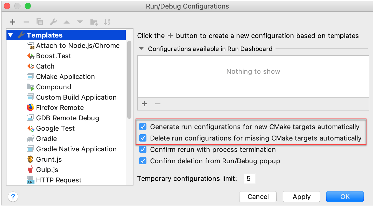 create or delete configurations automatically