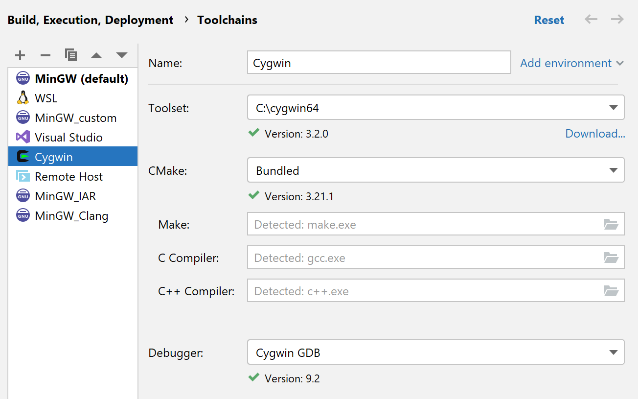 Cygwin toolchain