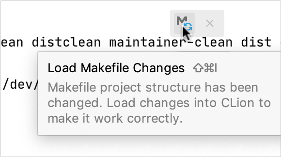 Makefile reload notification