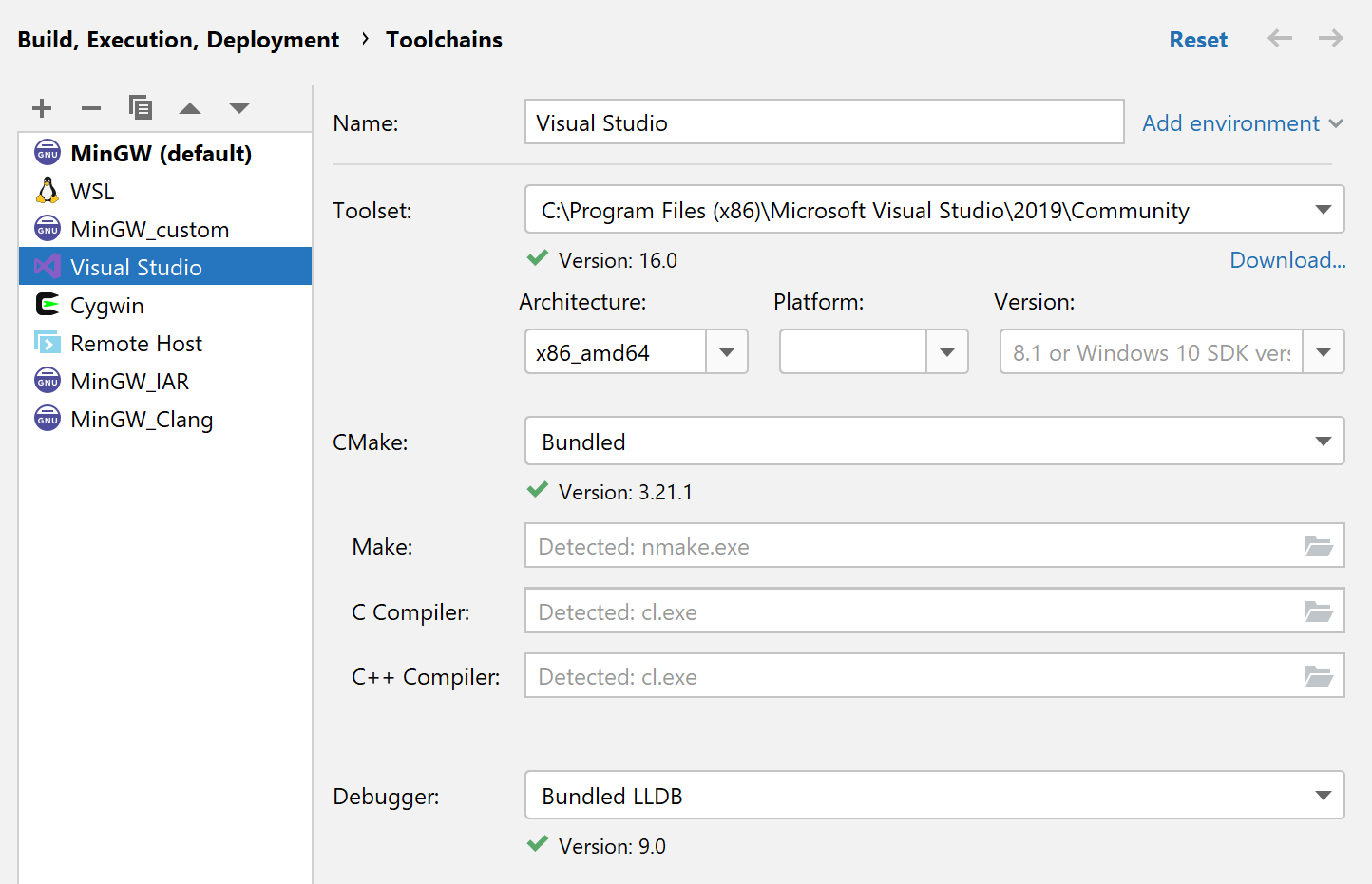 MSVC toolchain