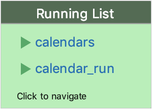 A list of running applications