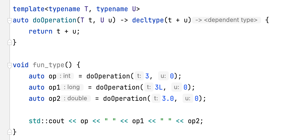 Type hints for deduced types