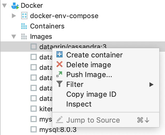 The Push Image context menu item The Push Image context menu item