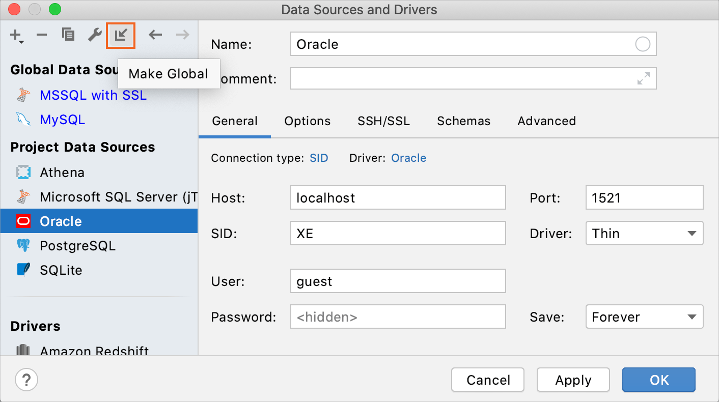 Share data sources between projects