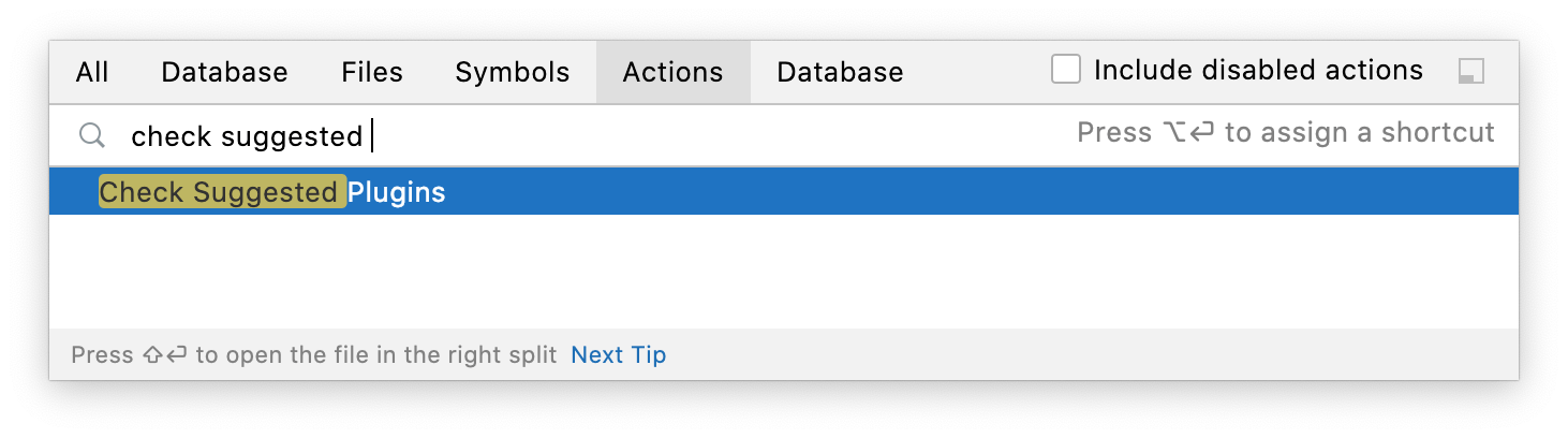 Check suggested plugins Check suggested plugins