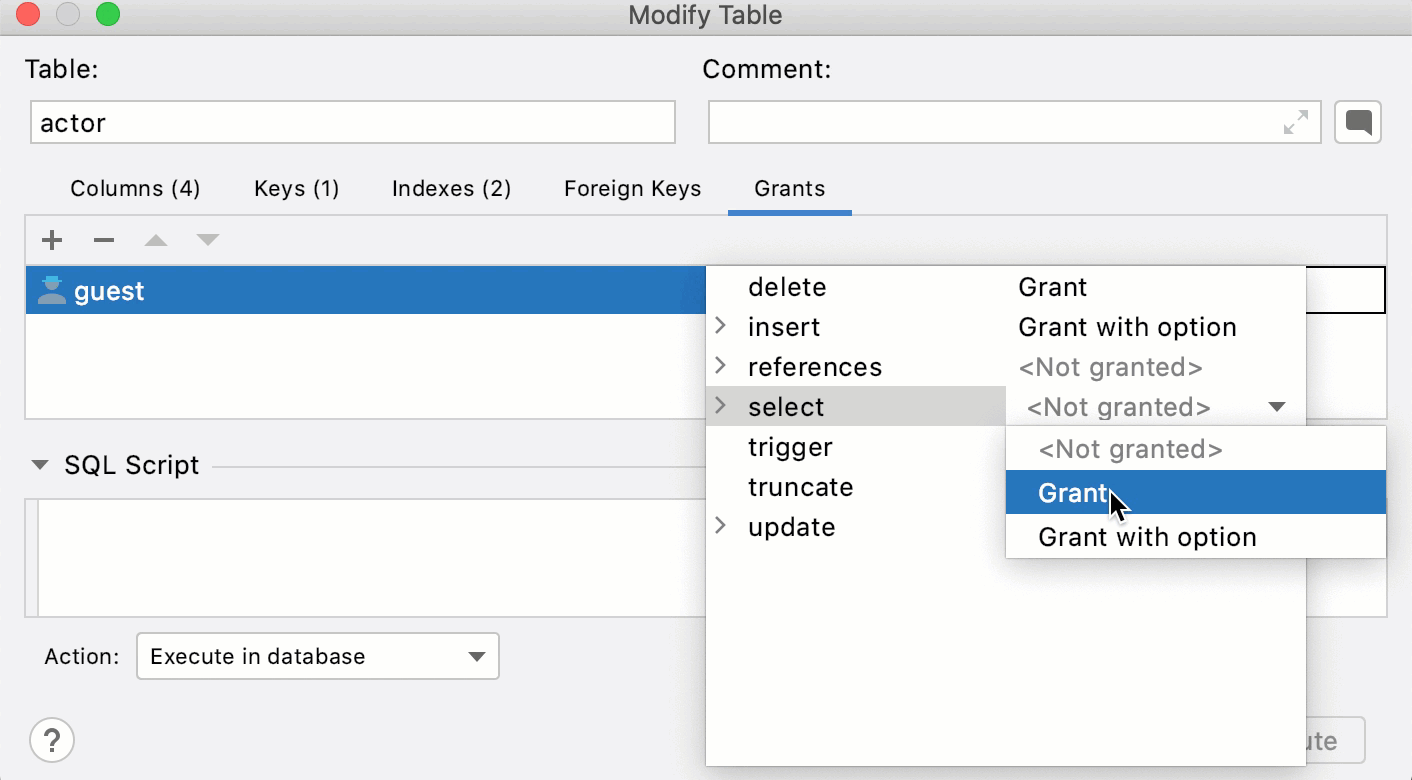 Configure privileges and roles for user accounts