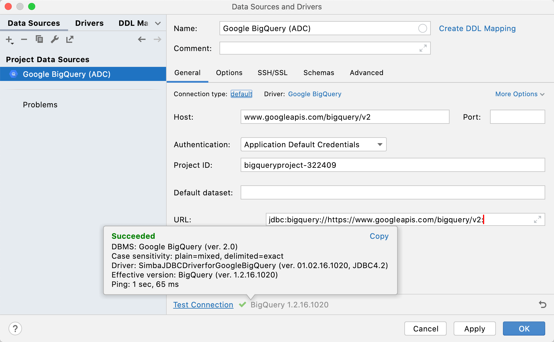 Connecting with Application Default Credentials