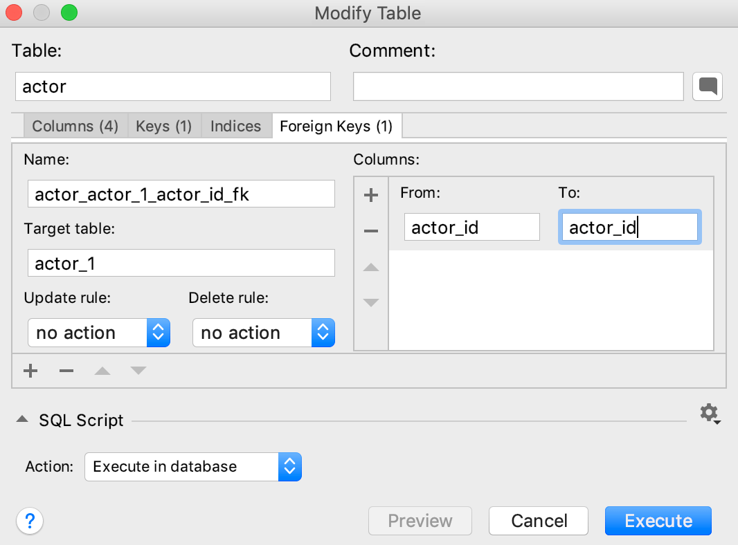 virtual foreign keys dbschema