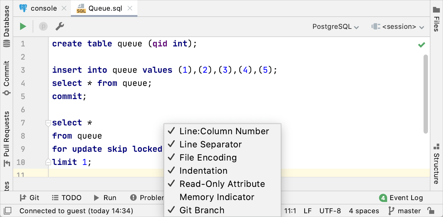 Customize the icons on the Status bar